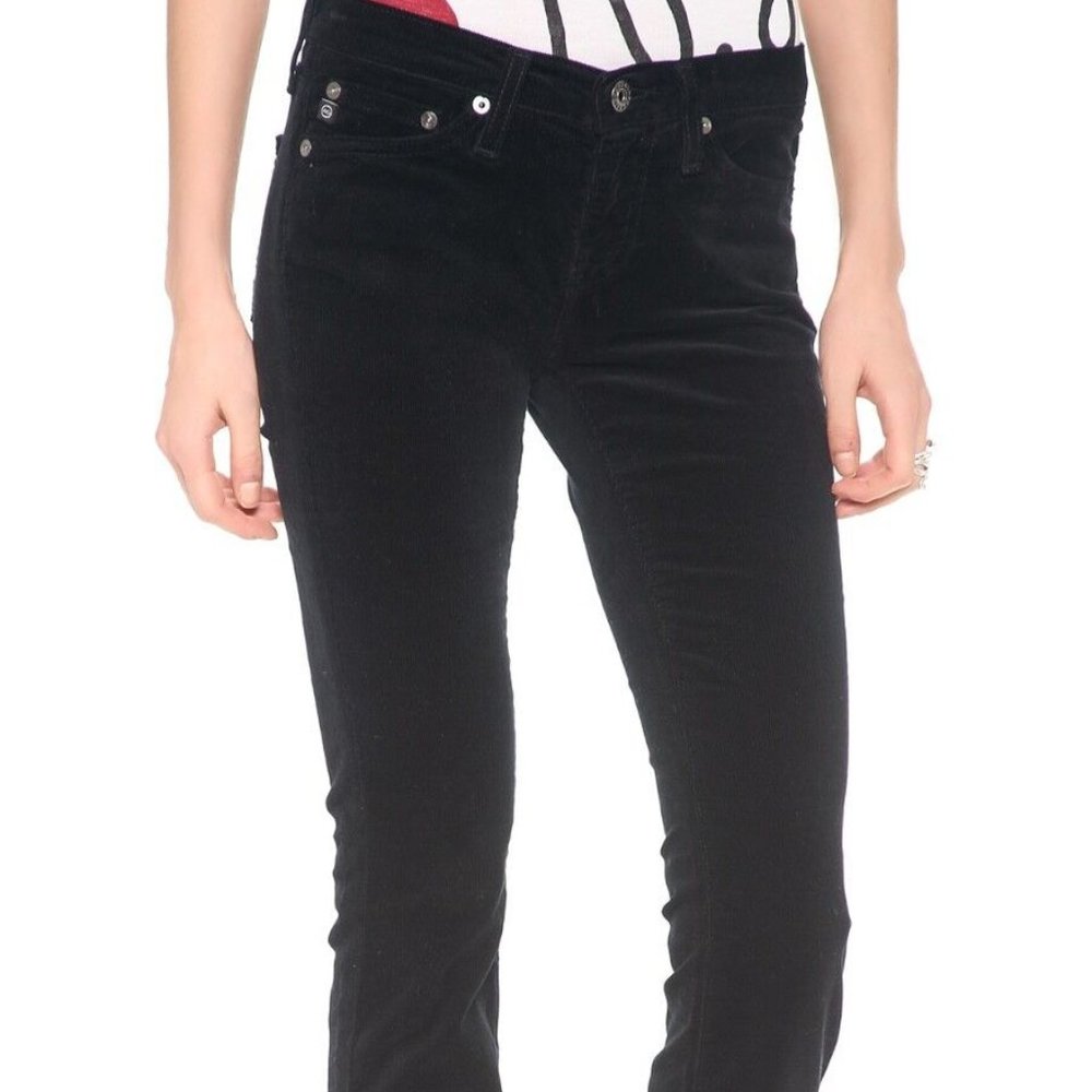 AG Adriano Goldschmied "The Ballad" Slim Boot Black Corduroy Women's Jean SZ 27R